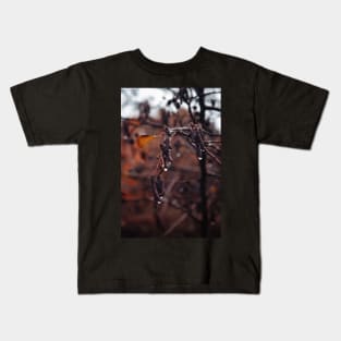 Drops or rain of an autumn day in the woods Kids T-Shirt